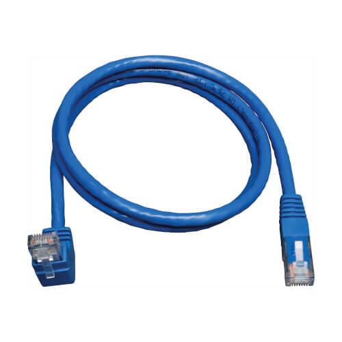 Eaton Tripp Lite Series Up-Angle Cat6 Gigabit Molded UTP Ethernet Kabel (RJ45 Right-Angle Up M zu RJ45 M), Blue, 3 ft. (0.91 m)