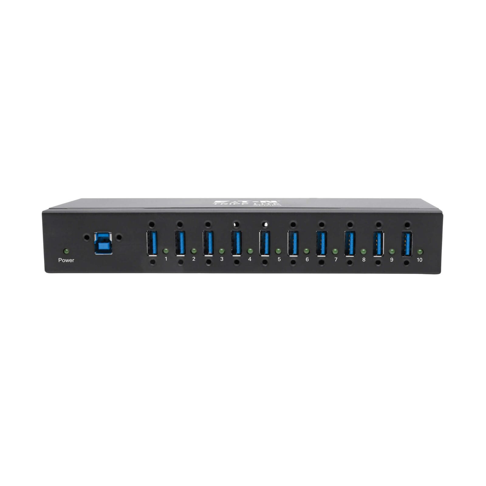 Eaton Tripp Lite Series 10-Port Industrial-Grade USB 3.0 SuperSpeed Hub - 20 kV ESD Immunity, Metal Housing, Mountable