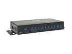 Eaton Tripp Lite Series 10-Port Industrial-Grade USB 3.0 SuperSpeed Hub - 20 kV ESD Immunity, Metal Housing, Mountable