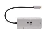 Eaton Tripp Lite Series 3-Port USB-C Hub - USB 3.2 Gen 1, 3 USB-A Ports, GbE, Thunderbolt 3, 100W PD Charging, Aluminum Housing