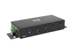 Eaton Tripp Lite Series 4-Port Industrial-Grade USB 3.0 SuperSpeed Hub - 20 kV ESD Immunity, Metal Housing, Mountable