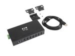 Eaton Tripp Lite Series 7-Port Industrial-Grade USB 2.0 Hub - 15 kV ESD Immunity, Metal Housing, Wall/DIN Mountable