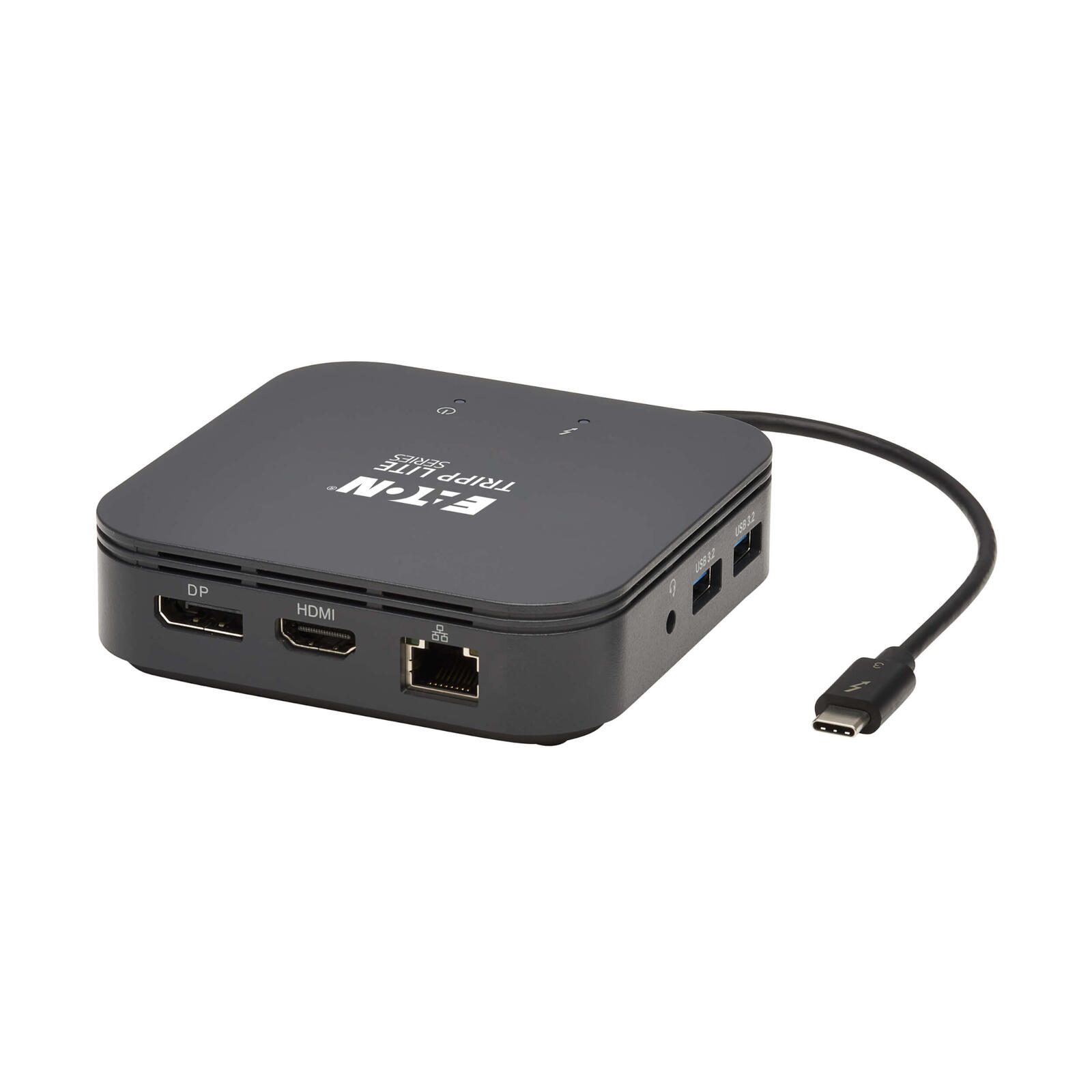 Eaton Tripp Lite Series Thunderbolt 3 Dual Monizur Docking Station - 8K/30Hz DisplayPort, 4K/60Hz HDMI, USB 3.2 Gen 2, GbE, 60W PD Charging - Schwarz