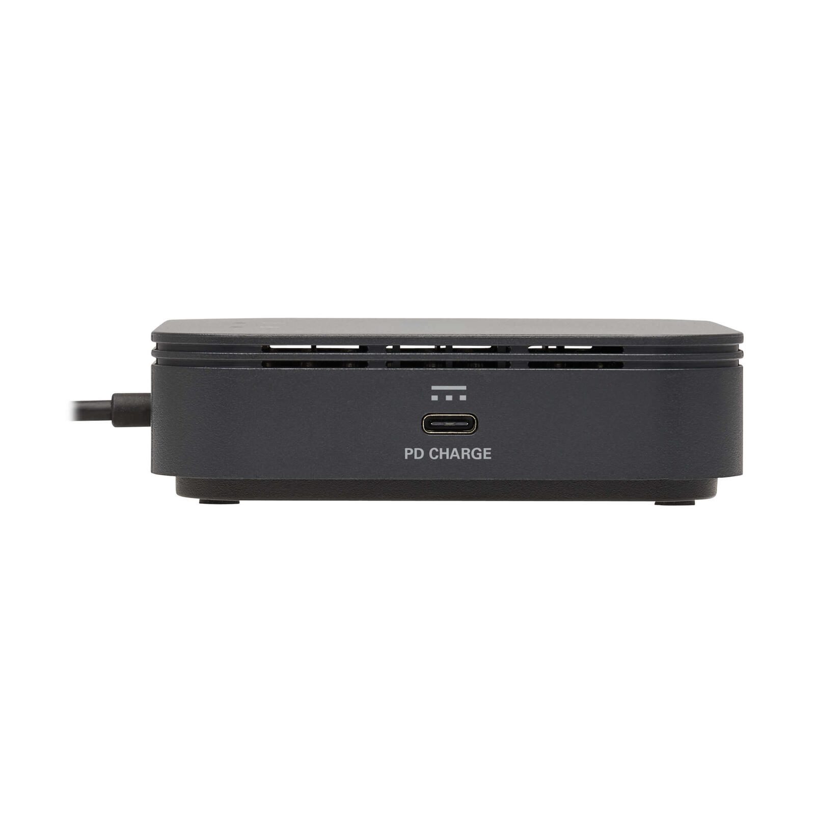 Eaton Tripp Lite Series Thunderbolt 3 Dual Monizur Docking Station - 8K/30Hz DisplayPort, 4K/60Hz HDMI, USB 3.2 Gen 2, GbE, 60W PD Charging - Schwarz