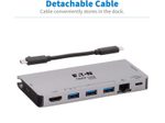 Eaton Tripp Lite Series USB-C Dock - 4K HDMI, USB 3.2 Gen 1, USB-A Hub, GbE, Memory Card, 100W PD Charging, Detachable Cord