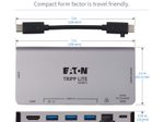 Eaton Tripp Lite Series USB-C Dock - 4K HDMI, USB 3.2 Gen 1, USB-A Hub, GbE, Memory Card, 100W PD Charging, Detachable Cord