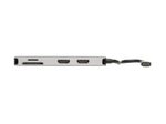 Eaton Tripp Lite Series USB-C Dock, Dual Display - 4K 60 Hz HDMI, USB 3.2 Gen 1, USB-A Hub, Memory Card, 100W PD Charging, Gray