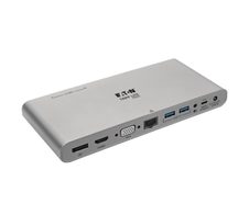 Eaton Tripp Lite Series USB-C Dock, Triple Display - 4K HDMI/DisplayPort, VGA, USB 3.2 Gen 1, USB-A/USB-C Hub, GbE, 100W PD Charging, International Power Kabels