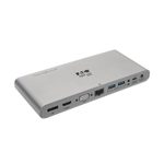 Eaton Tripp Lite Series USB-C Dock, Triple Display - 4K HDMI/DisplayPort, VGA, USB 3.2 Gen 1, USB-A/USB-C Hub, GbE, 100W PD Charging, International Power Kabels