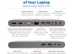 Eaton Tripp Lite Series USB-C Dock, Triple Display - 4K HDMI/DisplayPort, VGA, USB 3.2 Gen 1, USB-A/USB-C Hub, GbE, 100W PD Charging, International Power Kabels