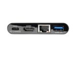 Eaton Tripp Lite Series USB-C Multiport Adapter - 4K HDMI, USB-A Port, GbE, 60W PD Charging, HDCP, Schwarz