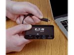 Eaton Tripp Lite Series USB-C Multiport Adapter - 4K HDMI, USB-A, GbE, Self-Szuring Kabel, 100W PD Charging, Schwarz