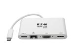 Eaton Tripp Lite Series USB-C Multiport Adapter - 4K HDMI, VGA, USB-A, GbE, HDCP, White