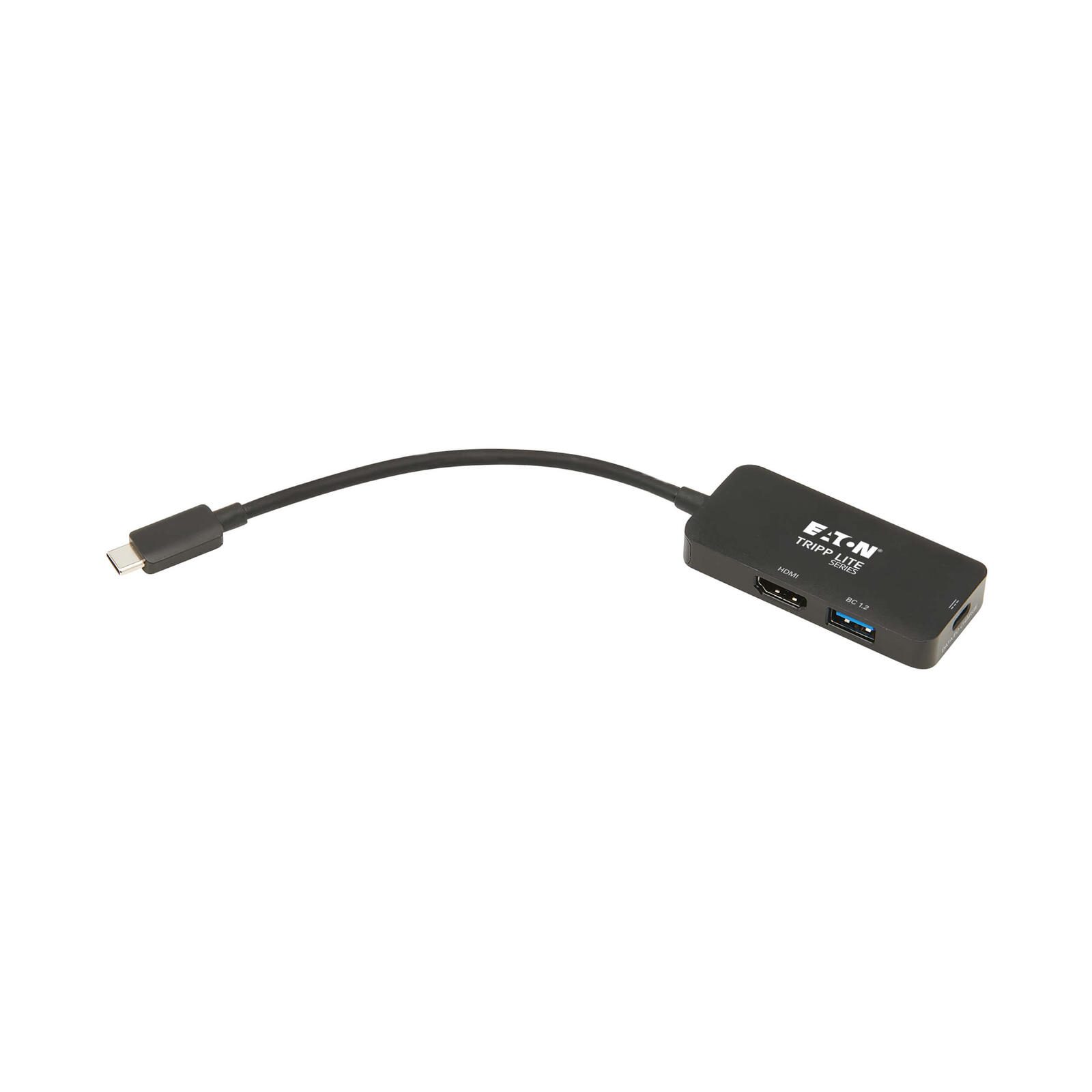 Eaton Tripp Lite Series USB-C Multiport Adapter - HDMI 4K 60 Hz, 4:4:4, HDR, USB-A, 100W PD Charging, Schwarz