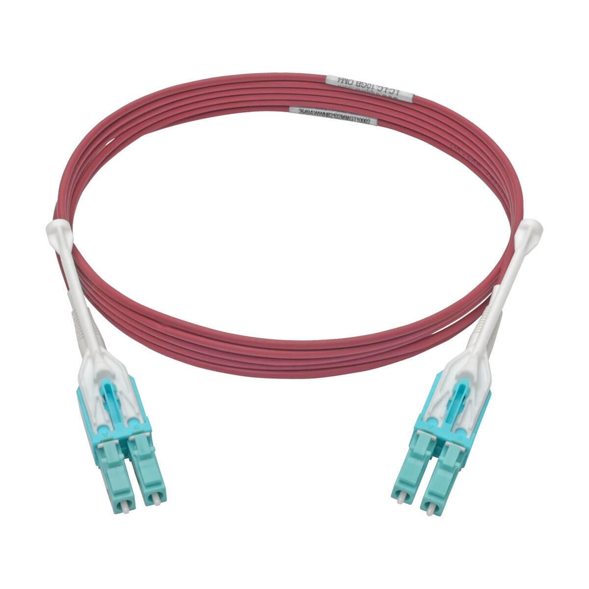 Eaton Tripp Lite Series 10G Duplex Multimode 50/125 OM4 LSZH Fiber Optic Kabel (LC/LC), Push/Pull Tabs, Magenta, 2 m