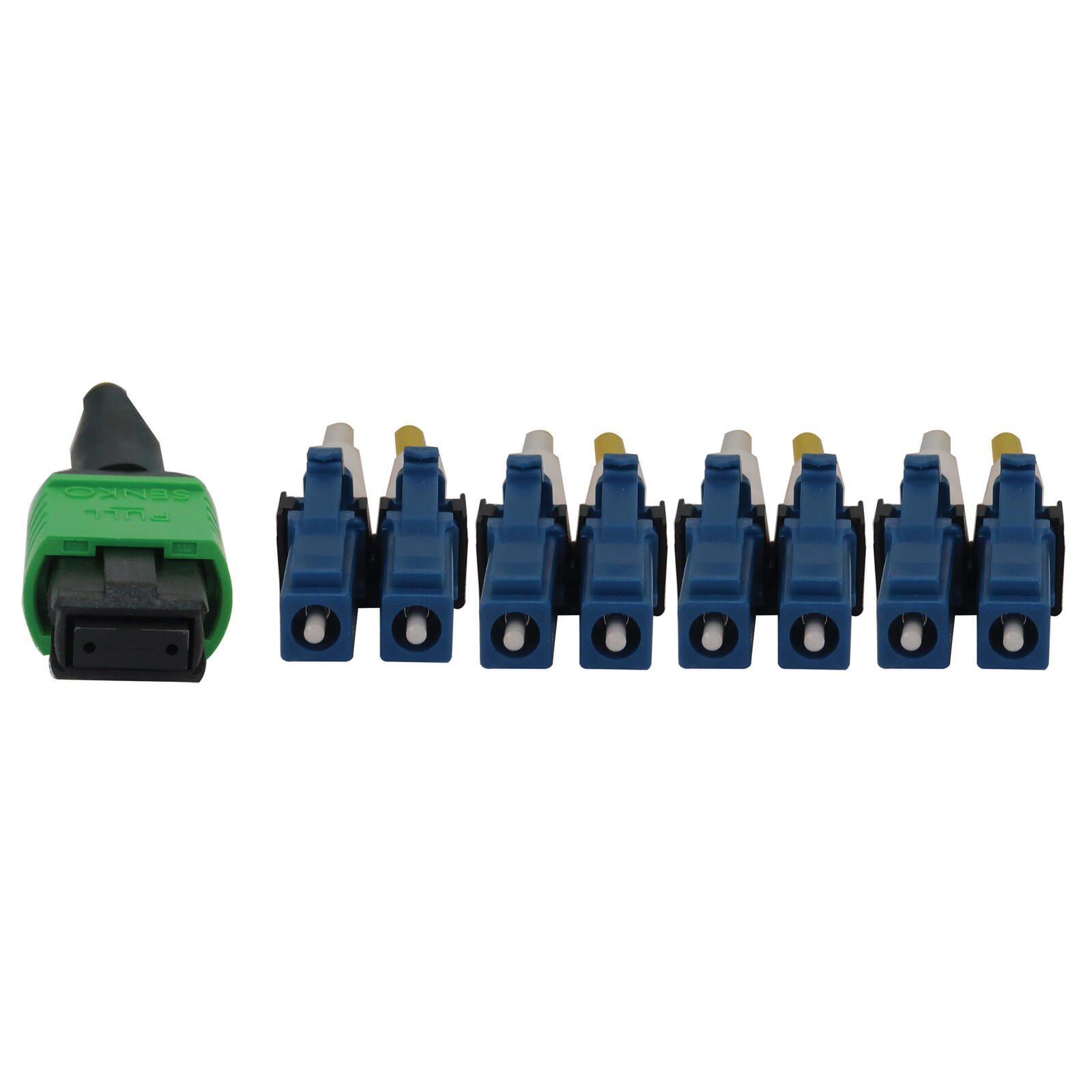 Eaton Tripp Lite Series 400G Singlemode 9/125 OS2 Switchable Fiber Optic Kabel (12F MTP/MPO-APC zu 4x Duplex LC/UPC F/M), 5 m