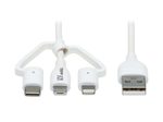 Eaton Tripp Lite Series Safe-IT Aufladekabel USB-A zu Lightning/ Mikro USB-B/ USB-C (1.2m)