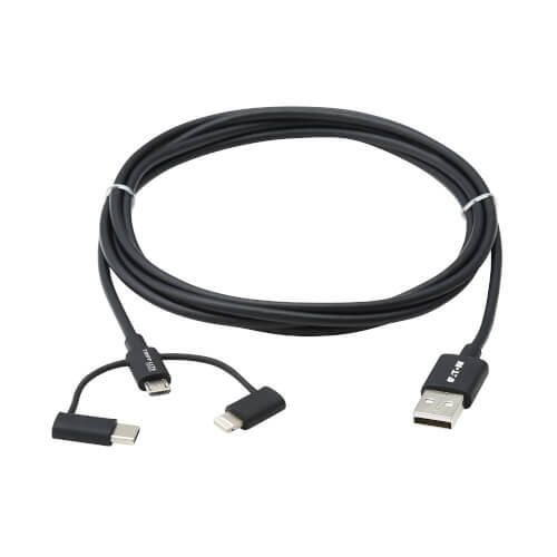 Eaton Tripp Lite Series Aufladekabel USB-A zu Lightning/ Micro USB-B/ USB-C (1.8m)