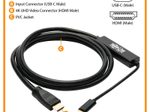 Eaton Tripp Lite Series USB-C zu HDMI Active Adapterkabel (Stecker/Stecker), 4K 60 Hz, 4:4:4, HDCP 2.2, Mid-Kabel Adapter, Schwarz, 6 ft. (1.8 m)