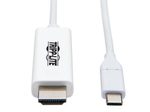Eaton Tripp Lite Series USB-C zu HDMI Adapterkabel (Stecker/Stecker), 4K 60 Hz, 4:4:4, Thunderbolt 3 Compatible, White, 6 ft. (1.8 m)