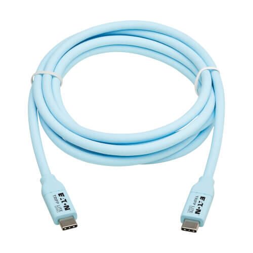 Eaton Tripp Lite Series Safe-IT USB-C Antibacterial Kabel, USB 2.0, Ultra Flexible (Stecker/Stecker), hell blau, 6 ft. (1.83 m)