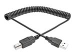 Eaton Tripp Lite Series USB 2.0 A/B Coiled Kabel (Stecker/Stecker), 10 ft. (3.05 m)