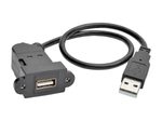 Eaton Tripp Lite Series USB 2.0 All-in-One Keyszune/Panel Mount Verlängerung Kabel (M/F), Angled Verbinder, 1 ft. (0.31 m)