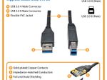 Eaton Tripp Lite Series USB 3.0 SuperSpeed Device Kabel (AB Stecker/Stecker) Schwarz, 15 ft. (4.57 m)