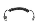Eaton Tripp Lite Series USB-A zu Lightning Sync/Charge Coiled Kabel, MFi Certified - Schwarz, Stecker/Stecker, USB 2.0, 4 ft. (1.22 m)