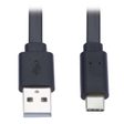 Eaton Tripp Lite Series USB-A zu USB-C Flat Kabel - Stecker/Stecker, USB 2.0, Thunderbolt 3 Compatible, Schwarz, 3 ft. (0.91 m)