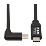 Eaton Tripp Lite Series USB-C Kabel (Stecker/Stecker) - USB 2.0, Thunderbolt 3, 100W PD Charging, Right-Angle Plug, Schwarz, 2 m (6.6 ft.)