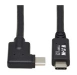 Eaton Tripp Lite Series USB-C Kabel (Stecker/Stecker) - USB 3.2 Gen 2 (10 Gbps), 5A (100W) Rating, Thunderbolt 3 Compatible, Right-Angle Plug, 1 m (3.3 ft.)