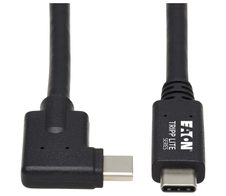 Eaton Tripp Lite Series USB-C Kabel (Stecker/Stecker) - USB 3.2 Gen 2 (10 Gbps), 5A (100W) Rating, Thunderbolt 3 Compatible, Right-Angle Plug, 1 m (3.3 ft.)