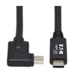Eaton Tripp Lite Series USB-C Kabel (Stecker/Stecker) - USB 3.2 Gen 2 (10 Gbps), 5A (100W) Rating, Thunderbolt 3 Compatible, Right-Angle Plug, 1 m (3.3 ft.)