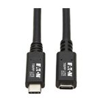 Eaton Tripp Lite Series USB-C Verlängerung Kabel (M/F) - USB 3.2 Gen 2 (10Gbps), Thunderbolt 3 Compatible, Schwarz, 20 in. (0.5 m)