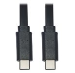 Eaton Tripp Lite Series USB-C Flat Kabel (Stecker/Stecker), USB 2.0, Thunderbolt 3, Schwarz, 3 ft. (0.91 m)