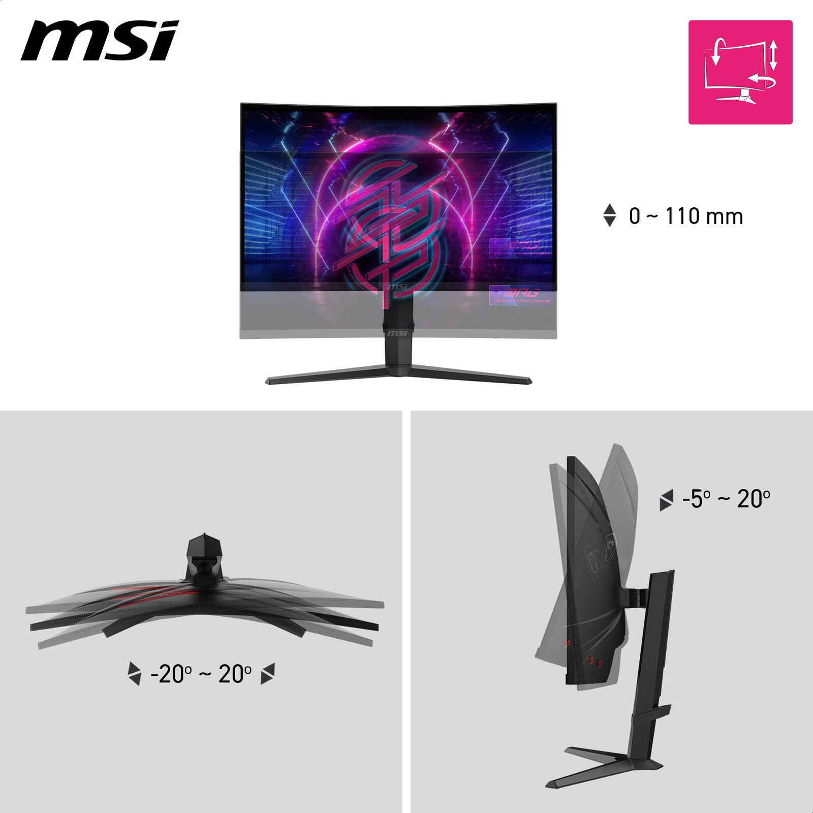 MSI MPG 275CQRFXDE Gaming-Monitor 27" (69 cm)
