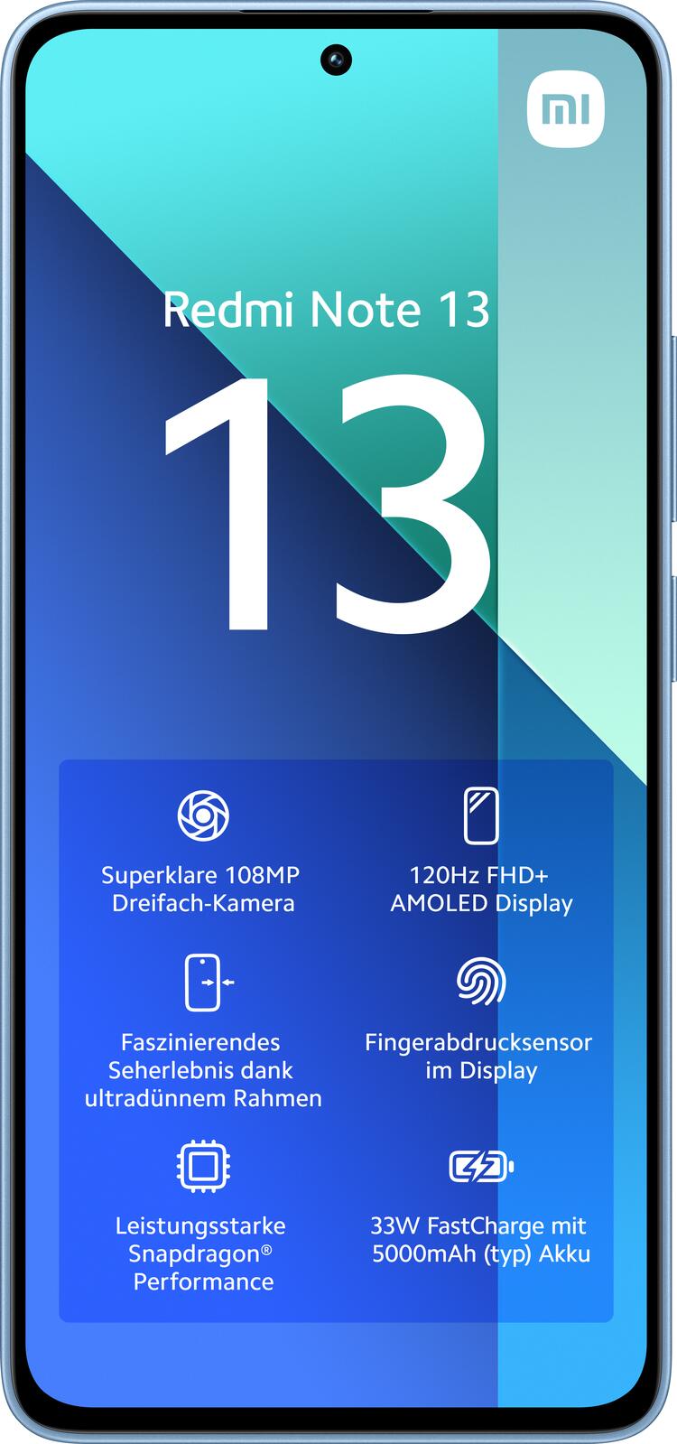 Xiaomi Redmi Note 13 -4G- 128GB/8GB Dual-SIM, eisblau