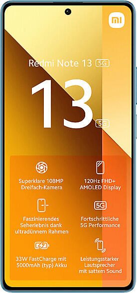 Xiaomi Redmi Note 13 -5G- 256GB/8GB Dual-SIM, blaugrün