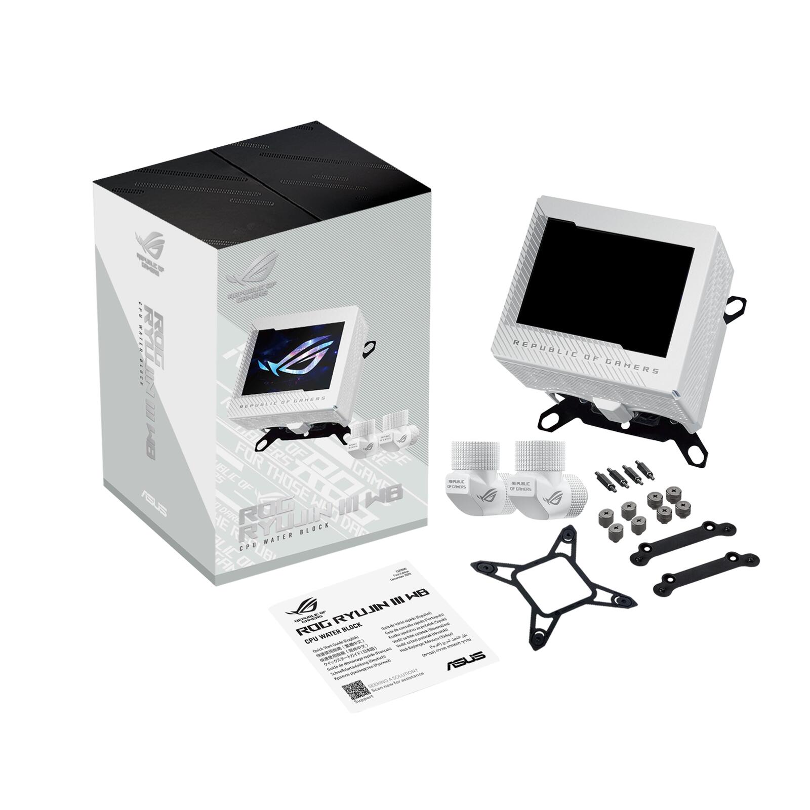 ASUS ROG Ryujin III WB White LCD CPU-Wasserblock