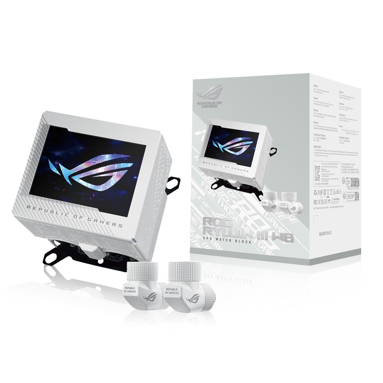 ASUS ROG Ryujin III WB White LCD CPU-Wasserblock
