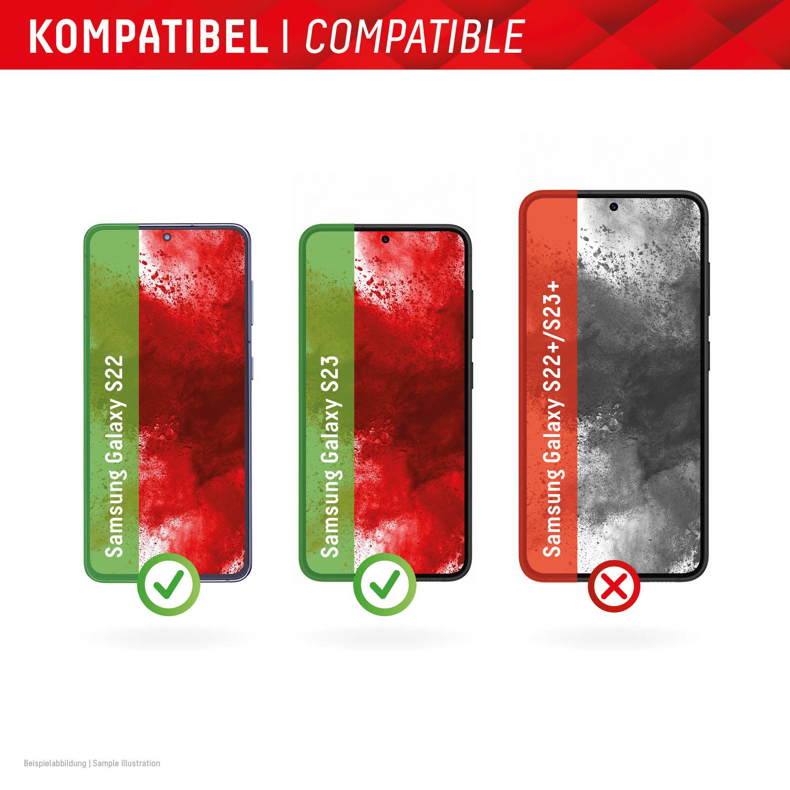 DISPLEX Premium Full Cover Schutzglass für Samsung Galaxy S22/S23