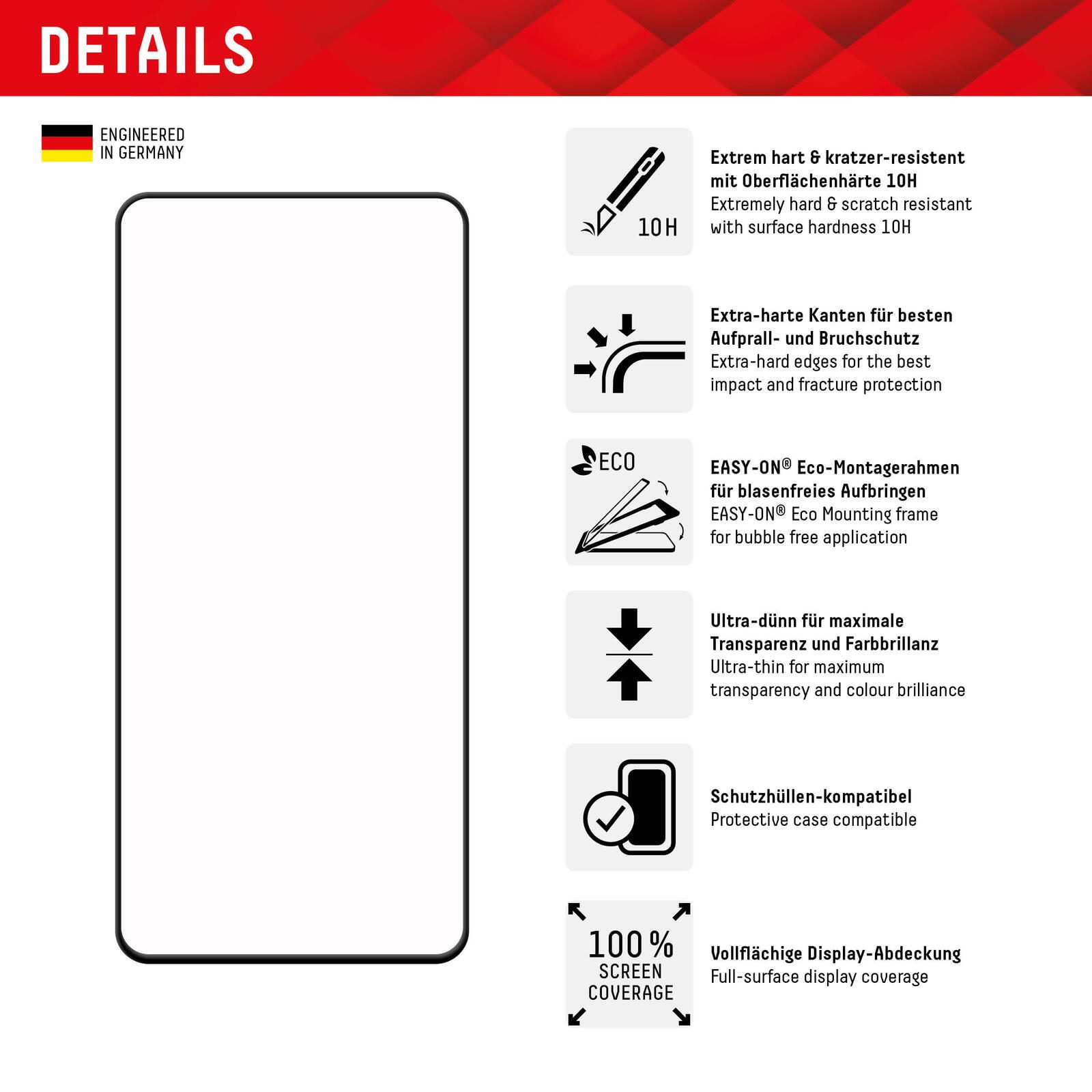 DISPLEX Premium Full Cover Schutzglass für Samsung Galaxy S22+/S23+