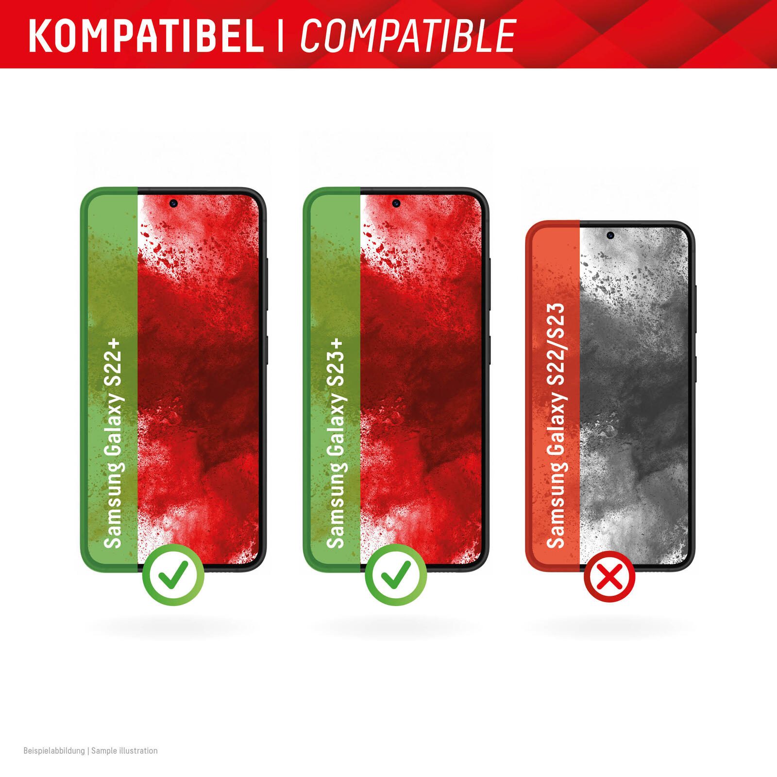 DISPLEX Premium Full Cover Schutzglass für Samsung Galaxy S22+/S23+