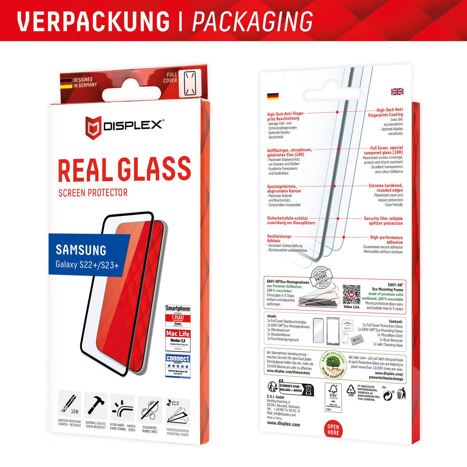DISPLEX Premium Full Cover Schutzglass für Samsung Galaxy S22+/S23+