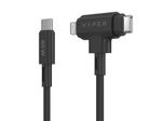 Hyper® HyperJuice USB-C und Lightning Hybrid-Silikonkabel (1,5m) - Schwarz