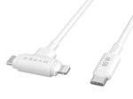 Hyper® HyperJuice USB-C und Lightning Hybrid-Silikonkabel (1,5m) - Weiß