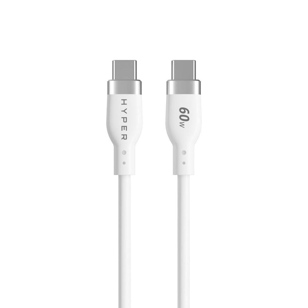Hyper® HyperJuice USB-C Silikon-Ladekabel (1.5m/5ft) - Weiß