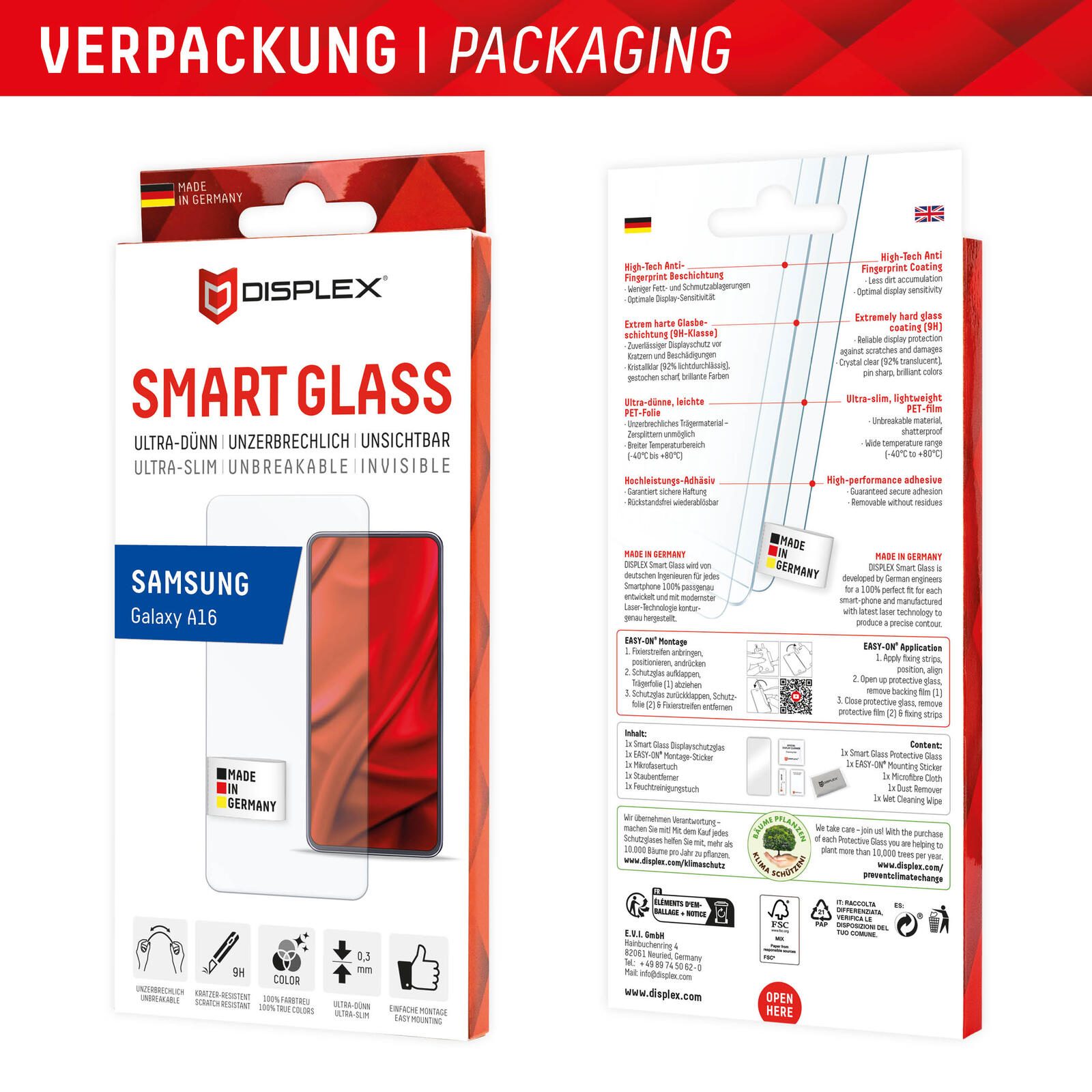 DISPLEX Smart Glass (9H) für Samsung Galaxy A16