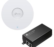 TP-Link Omada EAP772 BE9300 WiFi 7 Access Point zur Deckenmontage + TP-Link Omada POE260S Power Injector 2.5Gbps PoE+ Adapter 30W